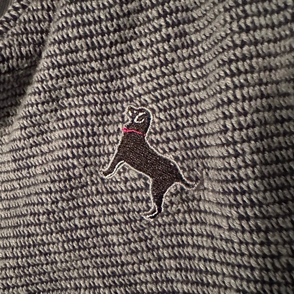 The Black Dog Brand Green Gray Quarter-Zip Pullover Sweater Mens S mock neck - Picture 5 of 7